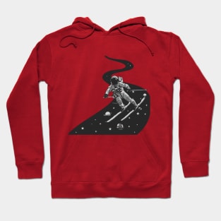 Astronaut Skiing On Funky Milky Way Hoodie